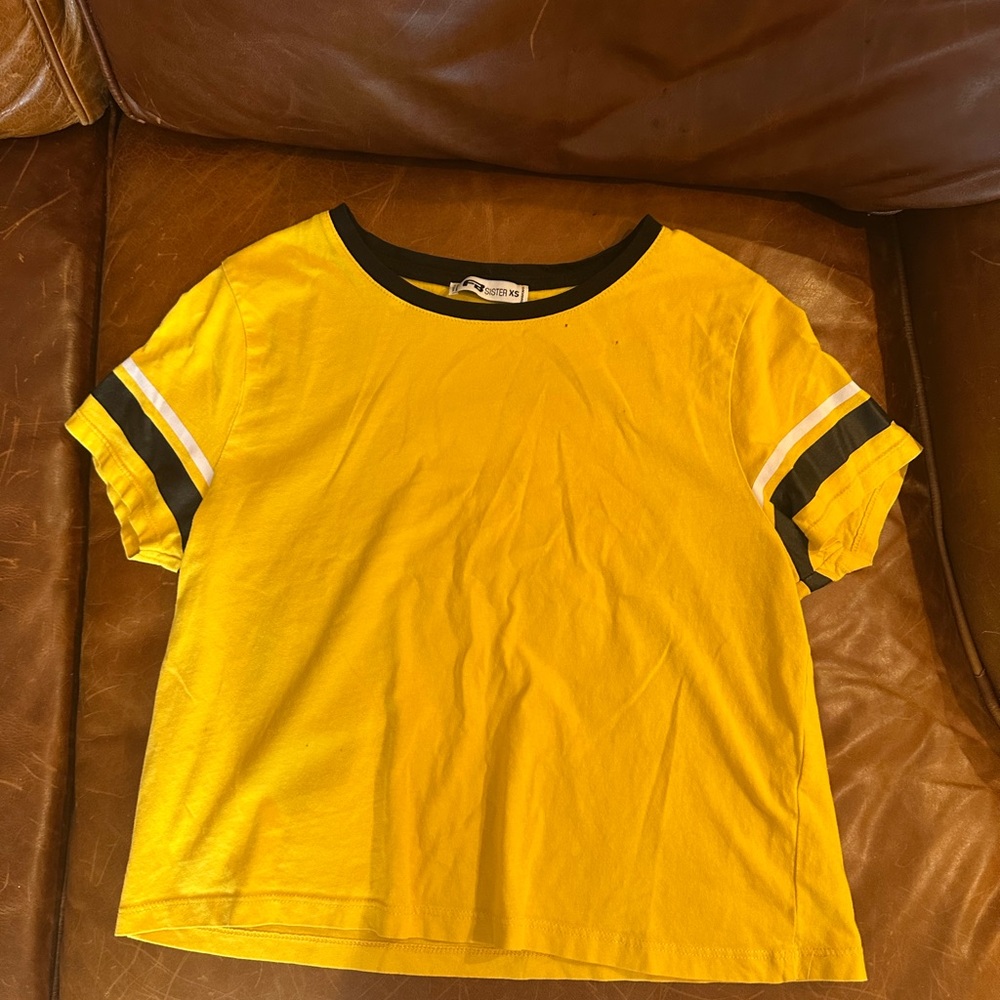 Yellow T-Shirt with Black Trim